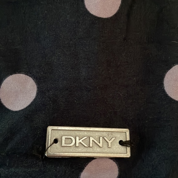 DKNY Swim Bathing Suit Top only Black with Gray Polka dots Loose Fit Small - Picture 13 of 15